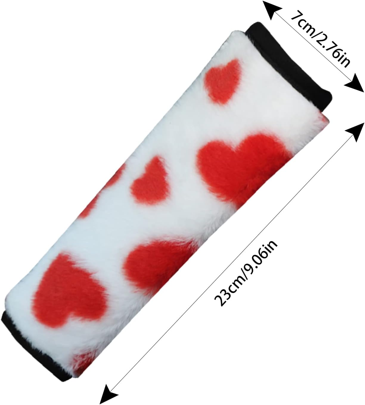 2 Pack Seat Belt Pads Soft Faux Sheepskin Love Car Seat Belt Shoulder Strap Covers Cute Seatbelt Neck Protector Cushion More Comfort Driving Compatible with All Cars and Backpack Fits Women Red - Red image number 5