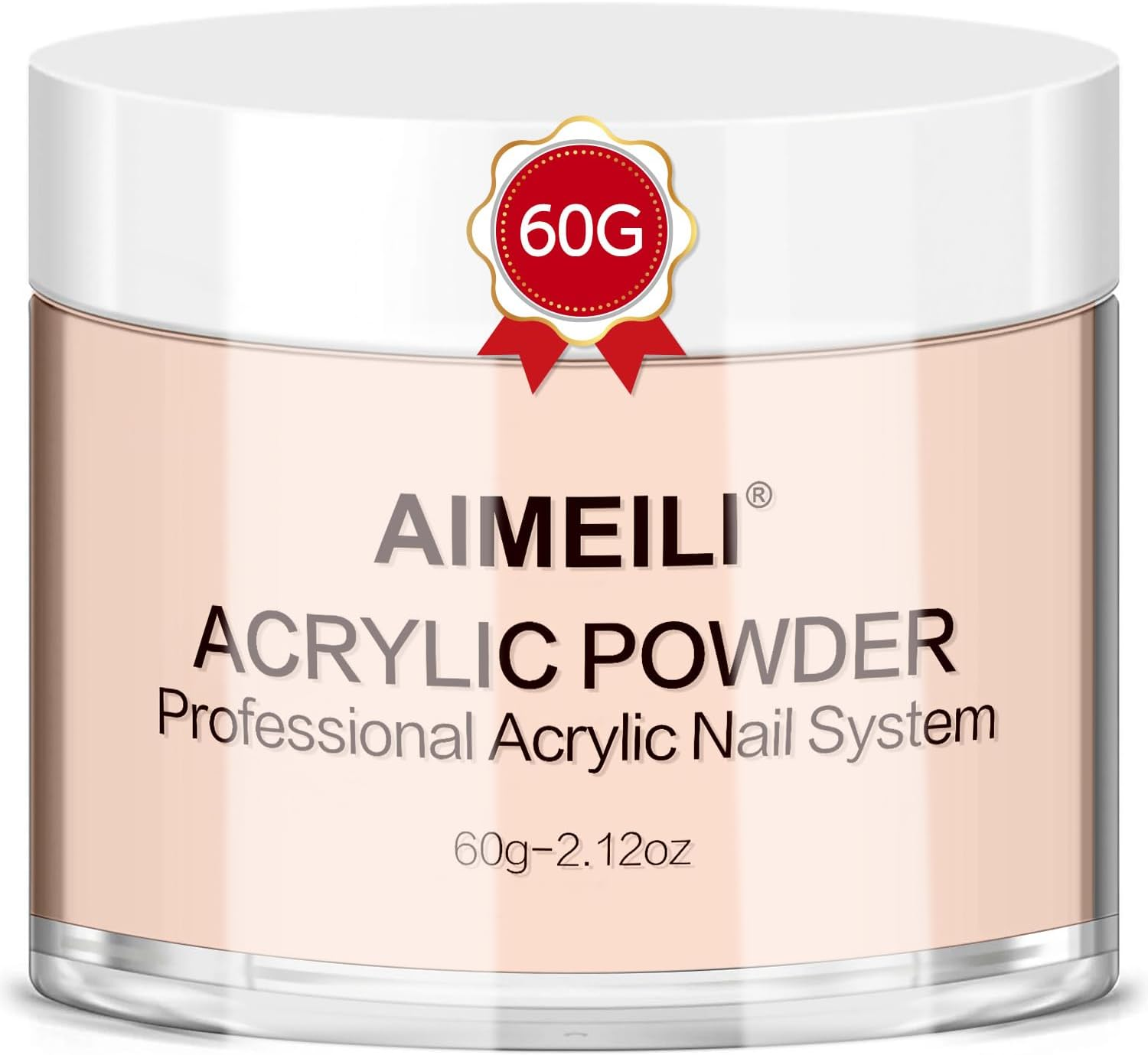AIMEILI Acrylic Nail Powder 60G Pink Acrylic Powder for Acrylic Nail Art 3D Nail Carving French Nail Extension