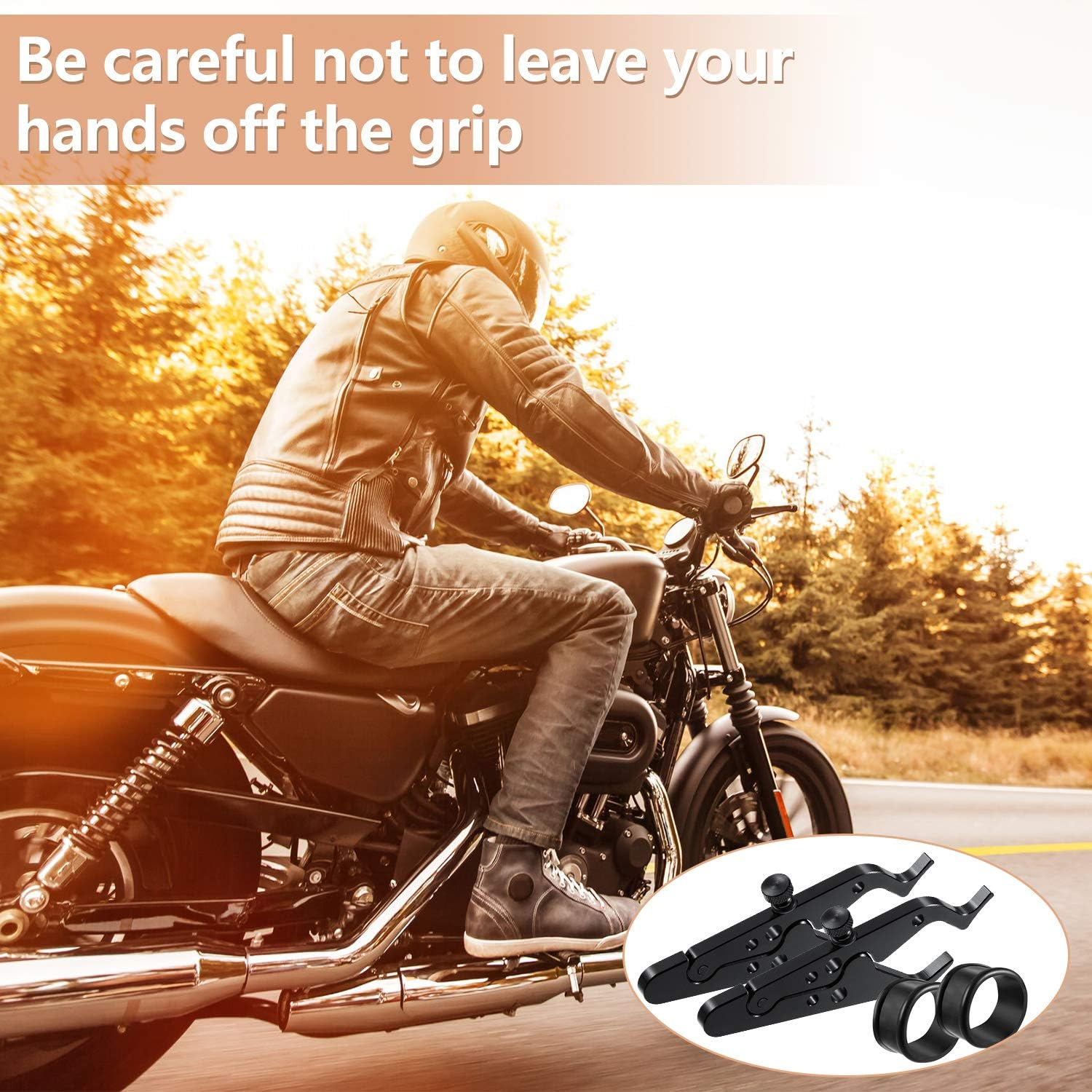 2 Sets Throttle Lock Motorcycle Throttle Lock Motorcycle Cruise Control Assist with Silicone Ring Protect Control System image number 4