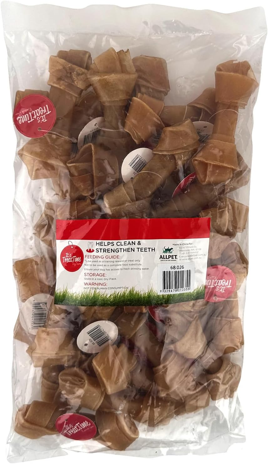 It'S Treat Time Dog Rawhide Bone Knot Natural 11Cm (25 Pack) - Long-Lasting Dog Treats, Dental Chews for Dogs, Teeth Cleaning, Tartar Control, Oral Health image number 3