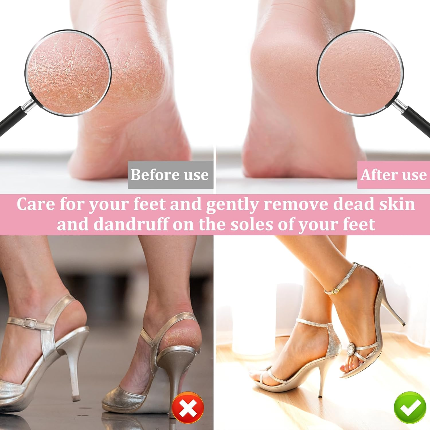 Electric Foot File with 60 Pcs Sandpapers - Adjustable Speed Callus Remover for Feet Safe Electric Foot Callus Remover Effective Electric Callus Remover for Dead Skin and Calluses image number 2