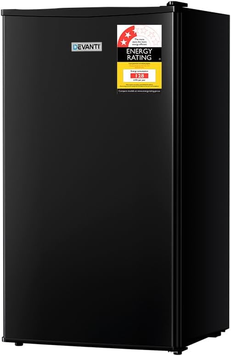 Devanti Bar Fridge, 95L Portable Fridges Organiser Refrigerator Chest Freezer Portable Small Wine Cooler Freestanding Home Bedroom Kitchen Office Party, Fast Frozen Quiet Operation Black image number 1