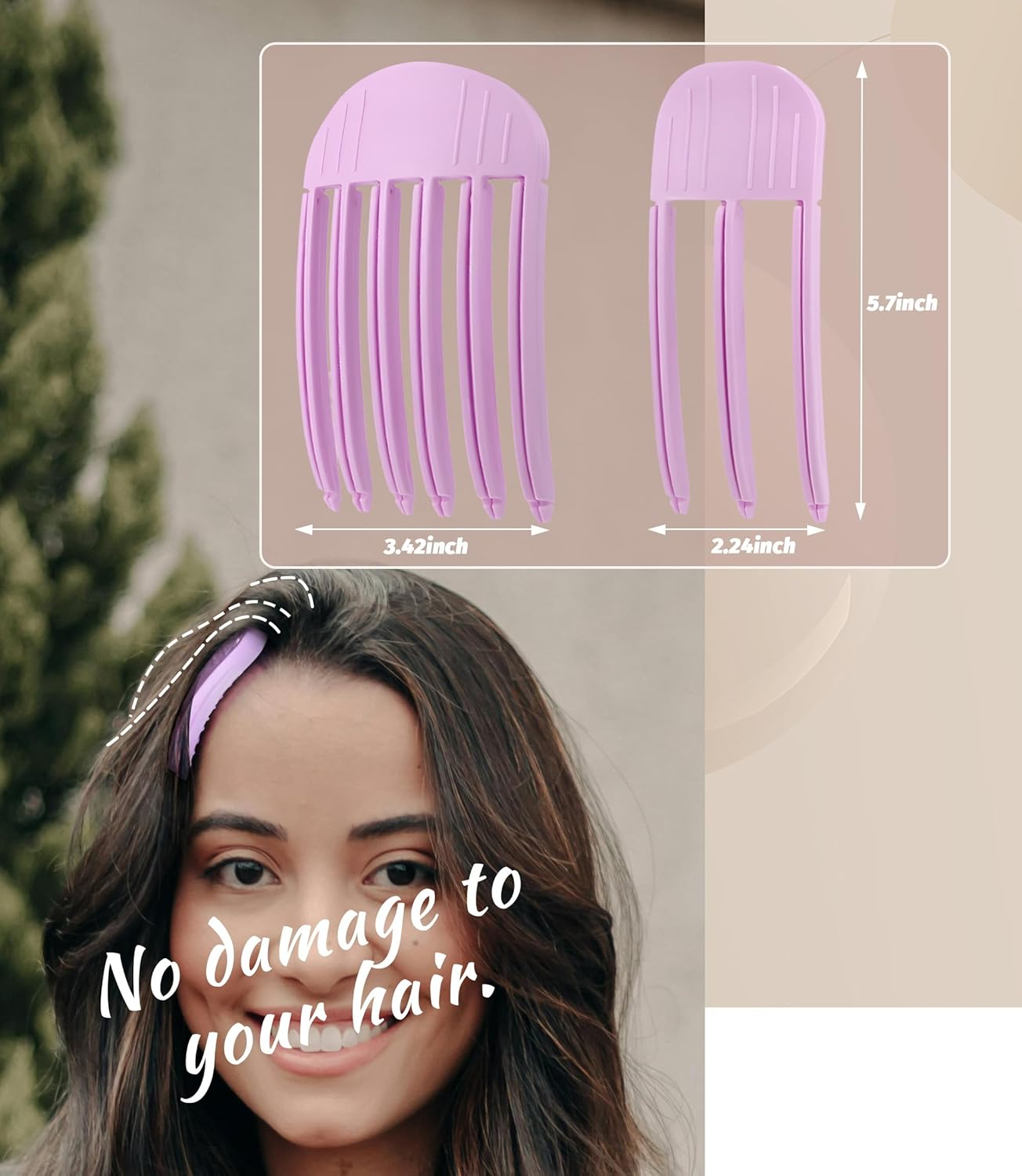 Pack of 4 Volume Hair Clips for Fluffy Ponies, Volume Clip for Hairline, Hair Clip No Imprint Hair Root Lifting Clips for Men and Women, Pink image number 2