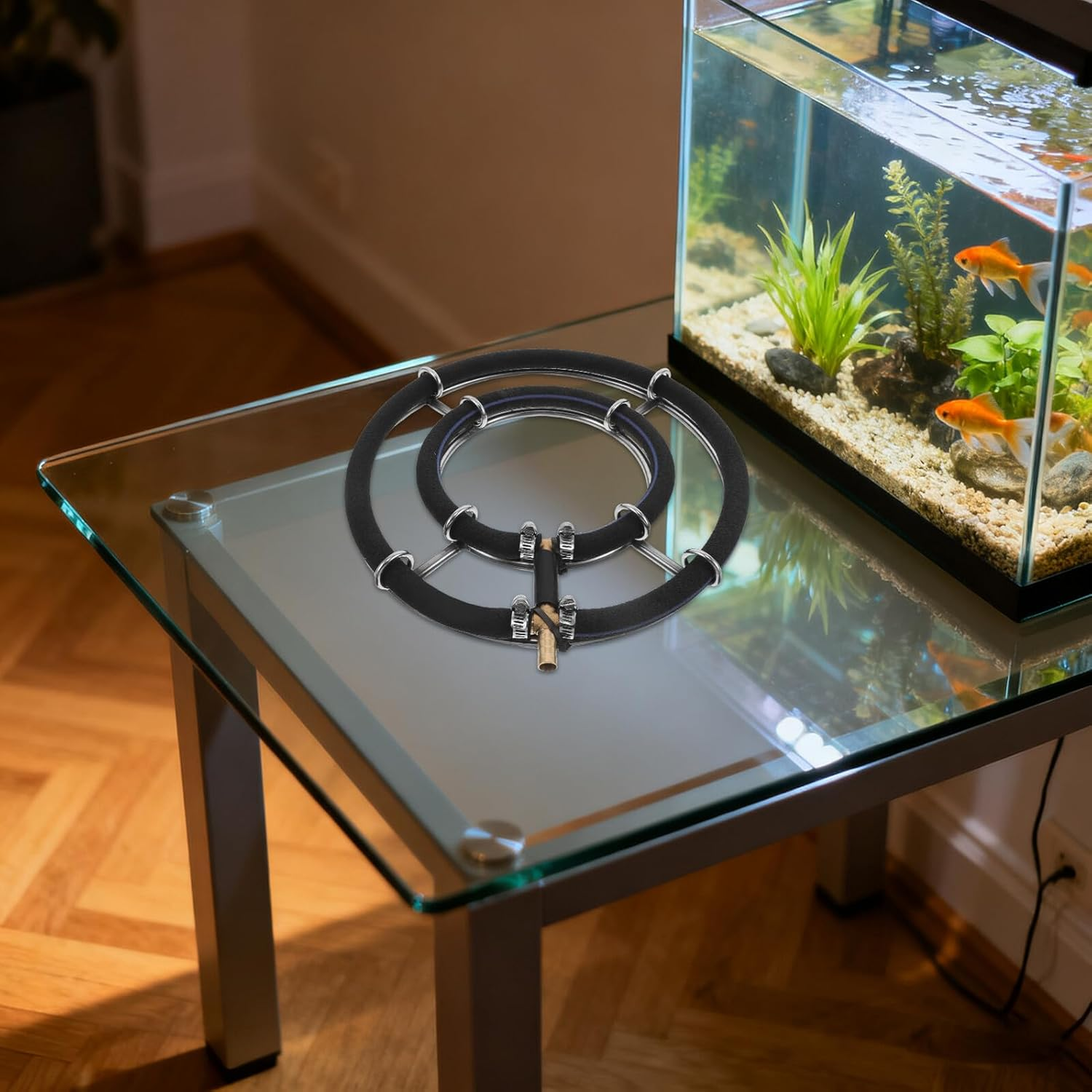 ANDRESLAD Nano Bubble Aquarium Air Stone round Air Bubble Diffuser Ring for Fish Tank and High Efficiency Oxygenation with Uniform Aeration Quiet Operation for Aquatic Health image number 3