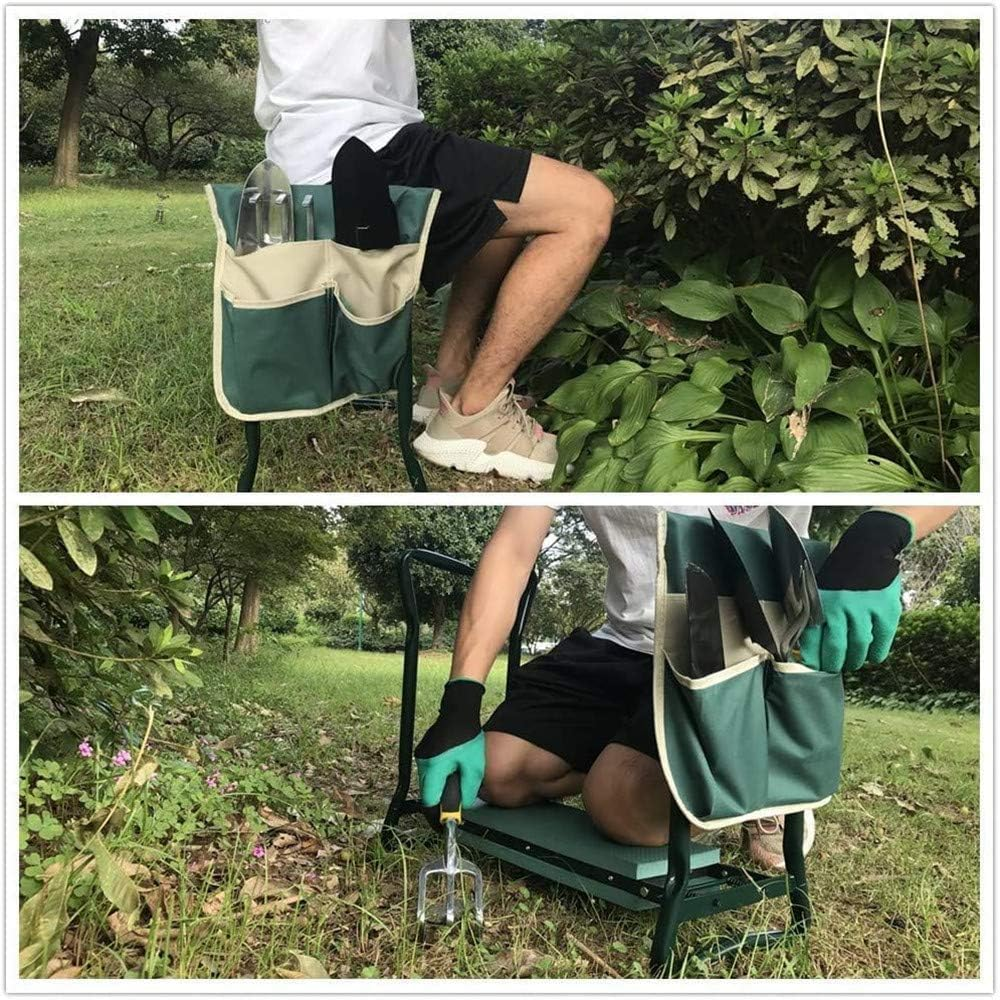 Garden Kneeler Seat, with Upgraded Thicken Kneeling Pad and 2 Large Tool Pouch, Foldable Stool 330Lb Capacity-Protects Your Knees, Clothes from Dirt & Grass Stains image number 1