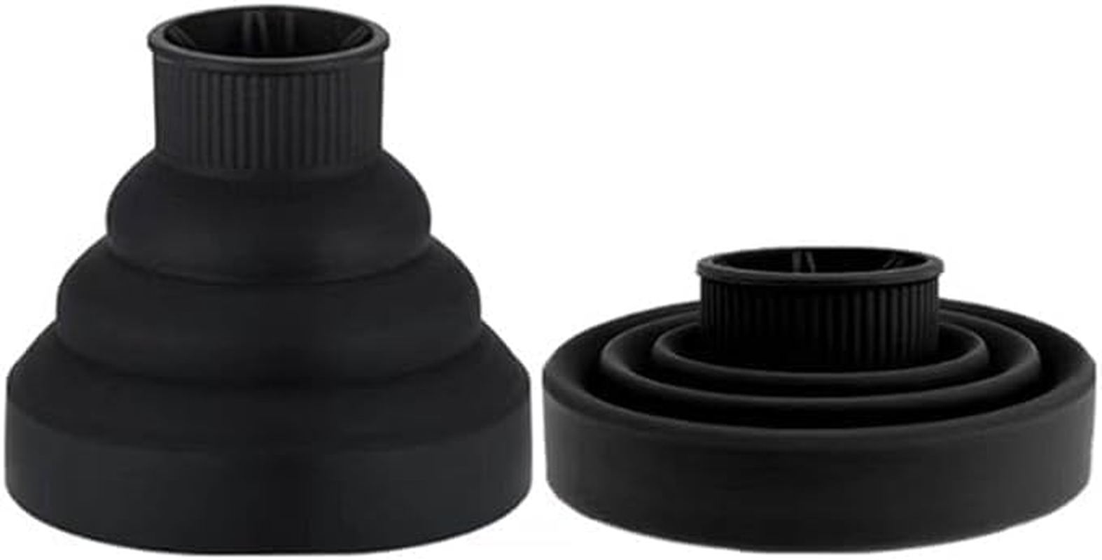 Collapsible Silicone Hair Dryer Diffuser,Portable Travel Diffuser Attachment for Natural & Thick Hair, Fits Nozzles 1.65" to 1.77", Professional Blow Dryer Accessory,Black