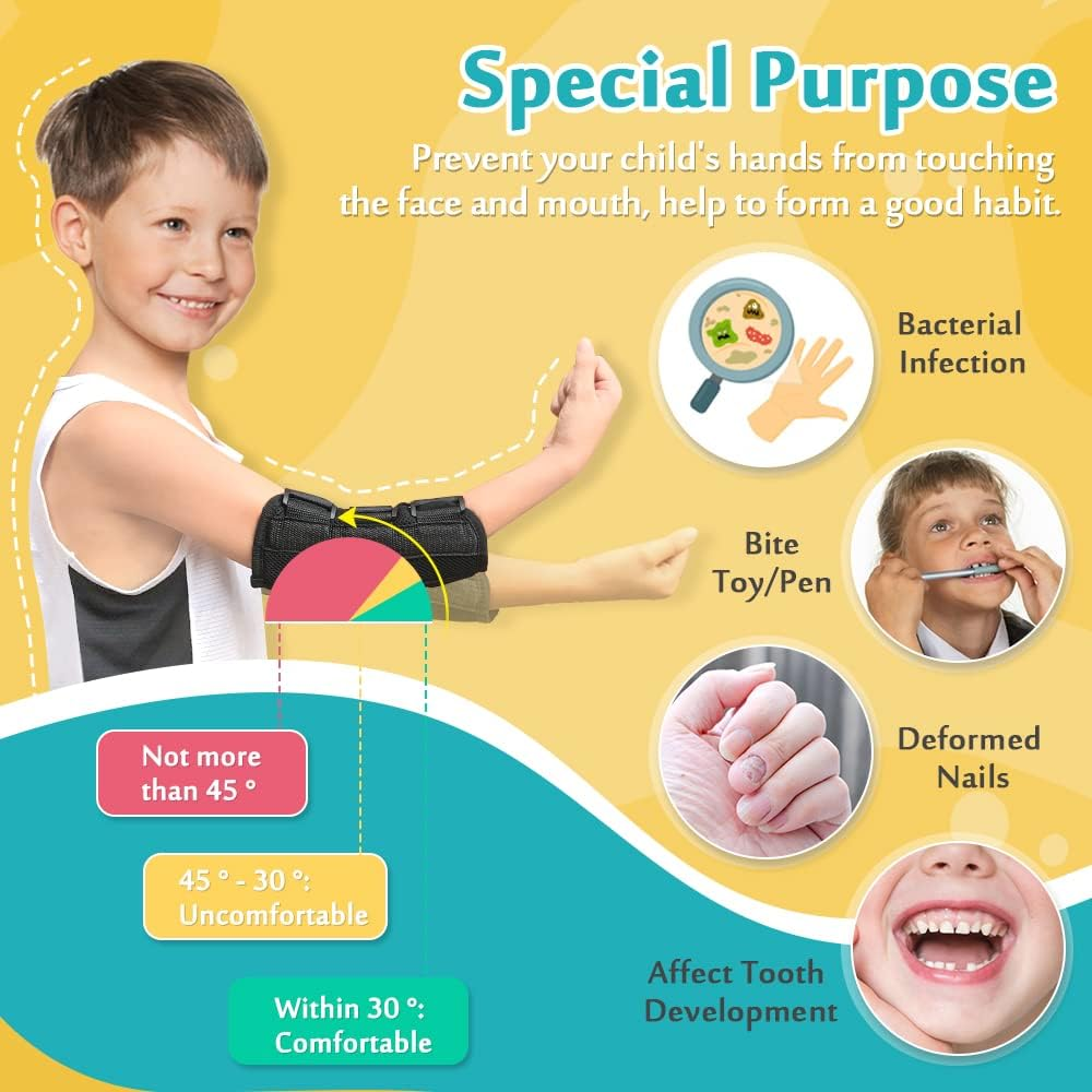 Elbow Splint Cubital Tunnel Brace Ulnar Berve Arm Immobilizer Pediatric Child Elbow Support for Tendonitis Radial Nerve Splint Night Brace Sleeping Elbow Stabilizer Arm Restraints (Small) - S image number 5