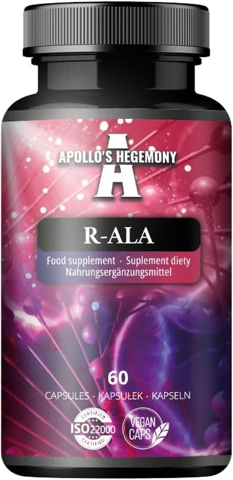 R-Alpha Lipoic Acid 200 Mg per Capsule - 60 Vegan Capsules - 2-Month Supply - Supports Glucose Metabolism and Mitochondrial Health - by Apollo'S Hegemony image number 2