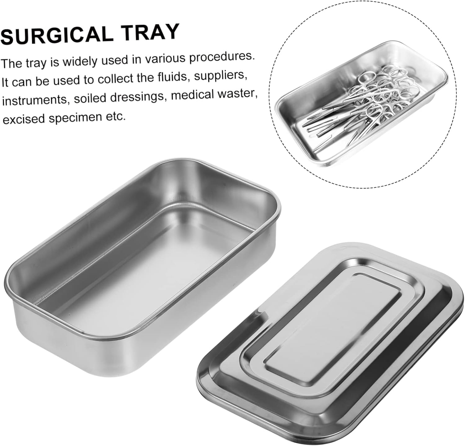 OKUMEYR Stainless Steel Sterilizer with Lid for Medical and Polished Storage Box for Gauze and Alcohol Practical and Easy to Clean Equipment Organizer image number 5