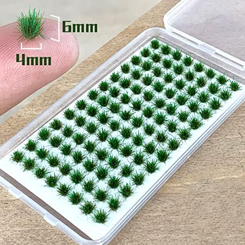 208 Pcs Static Grass Model Grass Tufts Railway Artificial Grass Miniature Grass Tuft Terrain Kit for DIY Model Railway Fairy Garden Diorama Scenery (Set A) image number 5