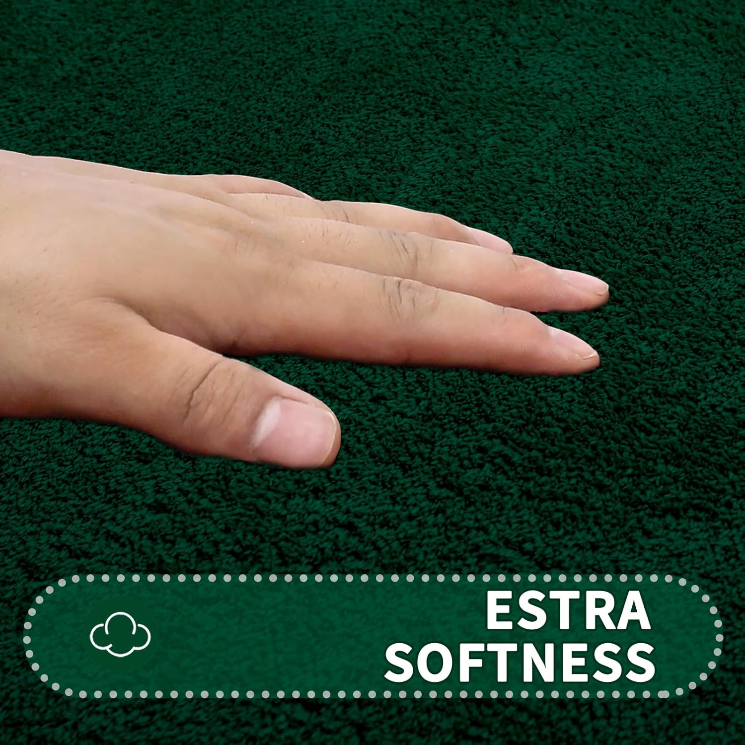 Rururug Bath Mat Sets 2 Piece Washable Microfiber Bathroom Mats New Point Plastic Non-Slip Bottom Bath Rug and Toilet Mat Set (Green, 50X80Cm+50X40Cm) image number 3