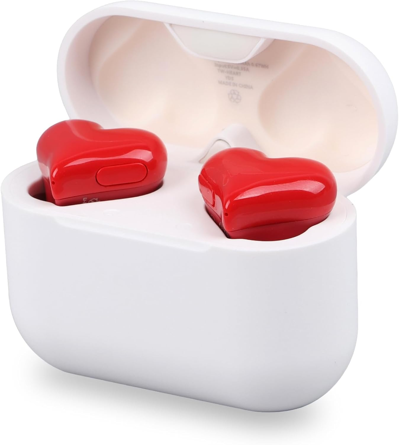 Bluetooth Earbuds, Heart Shaped Wireless Earphones with Charging Case, 30Mah Hifi Stereo Bass Portable in Ear Headphones with 3 Pairs of Different Sizes Earbuds image number 4