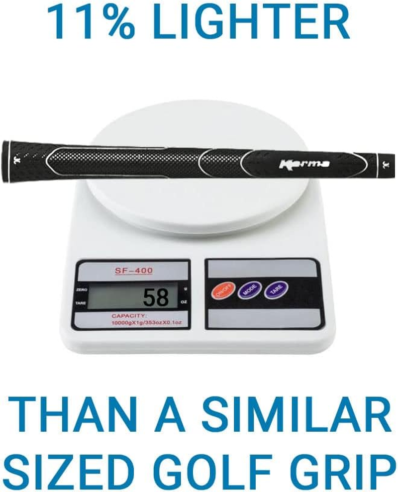 Karma Super Lite Golf Grips & Grip Kits, Swing the Golf Club Faster by Reducing Overall Weight, Increase Swing Weight and Head Feel, Standard, Midsize, Oversize, Black Light Weight Rubber Grips image number 1