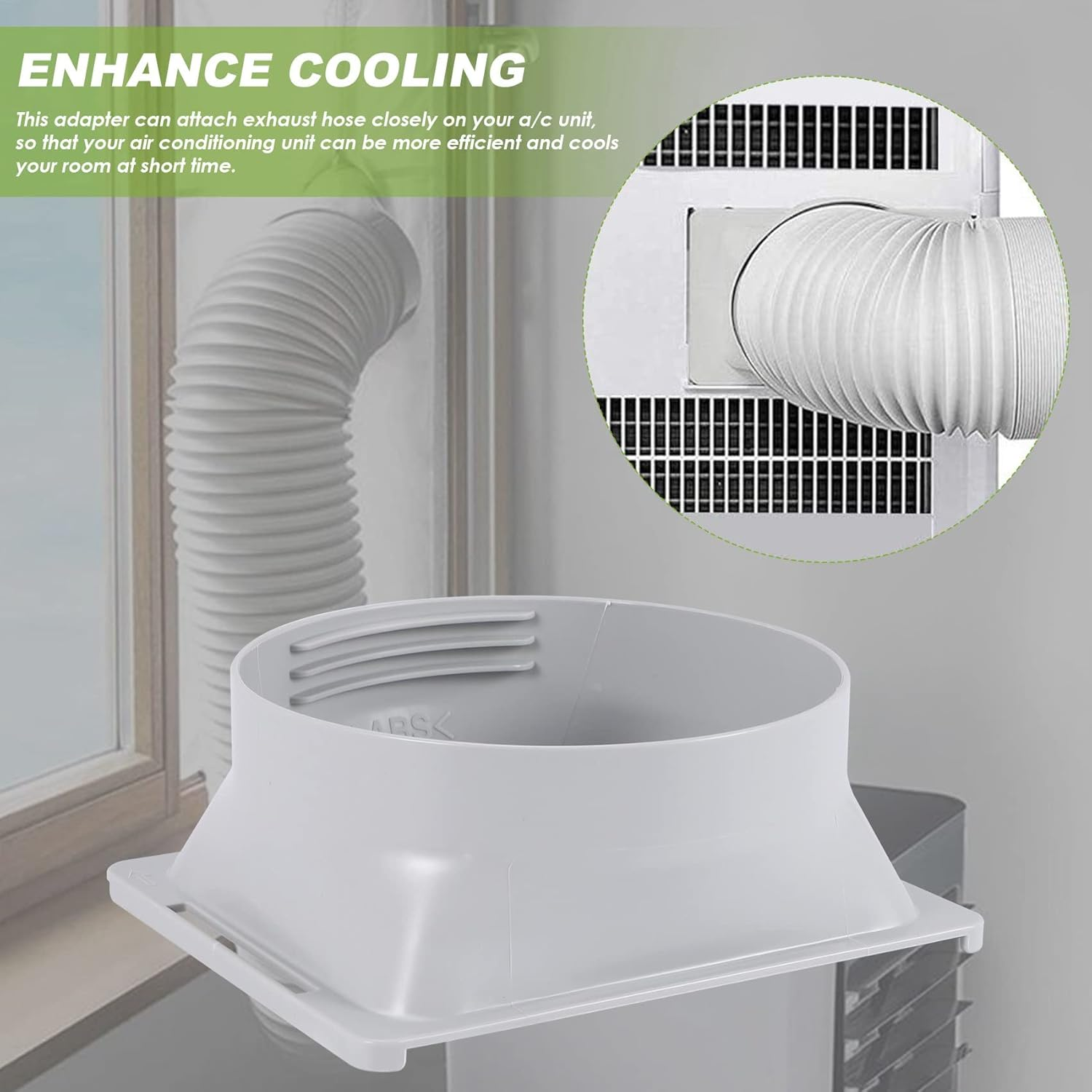 Ceahoify Portable Air Conditioner Exhaust Hose Coupler Window Adapter A/C Unit Tube Connector Parts & Accessories Square to Round image number 4