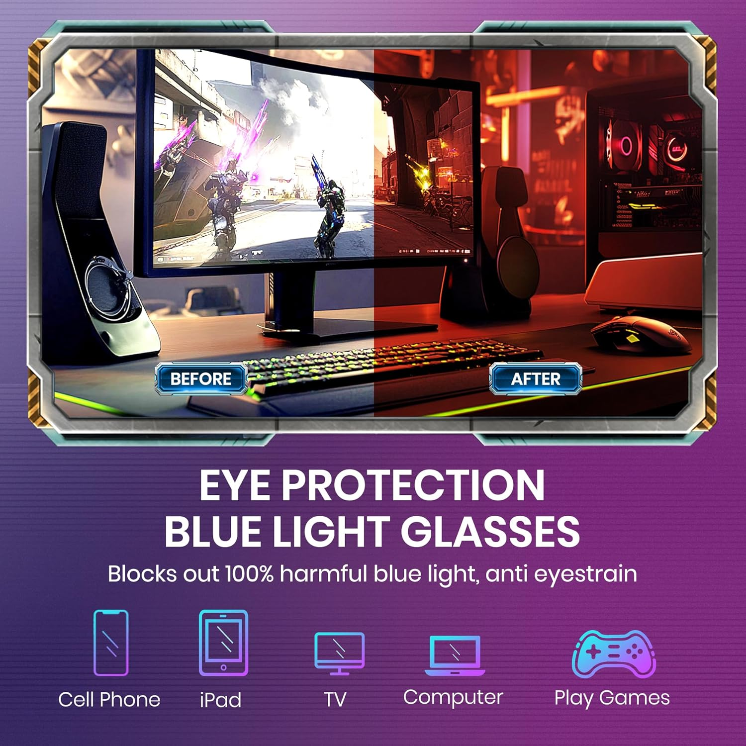 Cyxus Blue Light Blocking Glasses anti Eye Strain Gaming Computer Gaming Eyewear image number 1