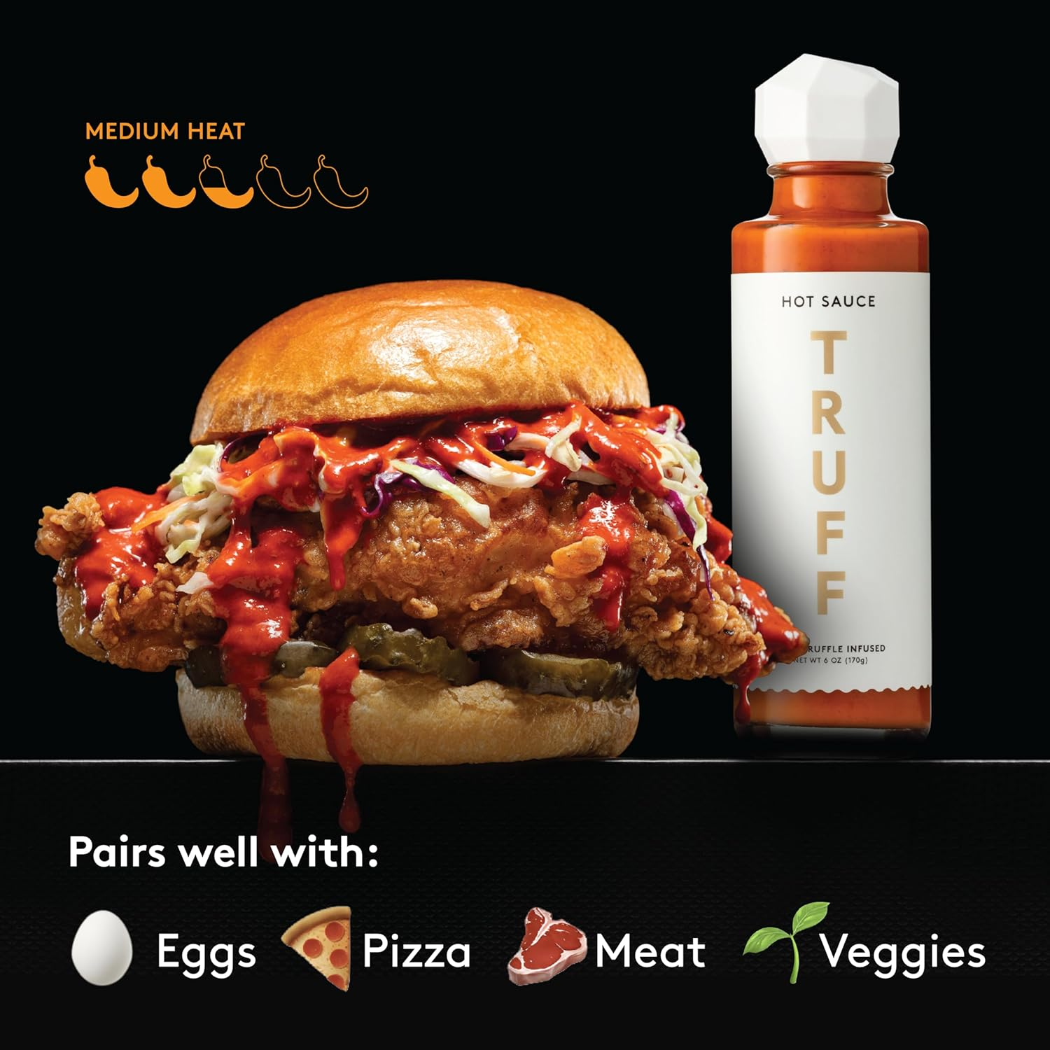 TRUFF Hot Sauce Variety Pack, Gourmet Hot Sauce Set of Original, Hotter and Limited White Edition, Unique Flavor Experiences with Truffle, 3-Bottle Bundle, 3X170G Bottles image number 3