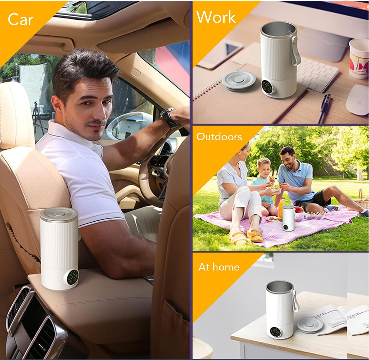 Portable Milk Warmer & Mixer | 400ML Stainless Steel, USB Rechargeable, Dual 3000Mah Battery, Heats to 55&deg;C, Travel Baby Bottle Warmer, Built-In Stirrer