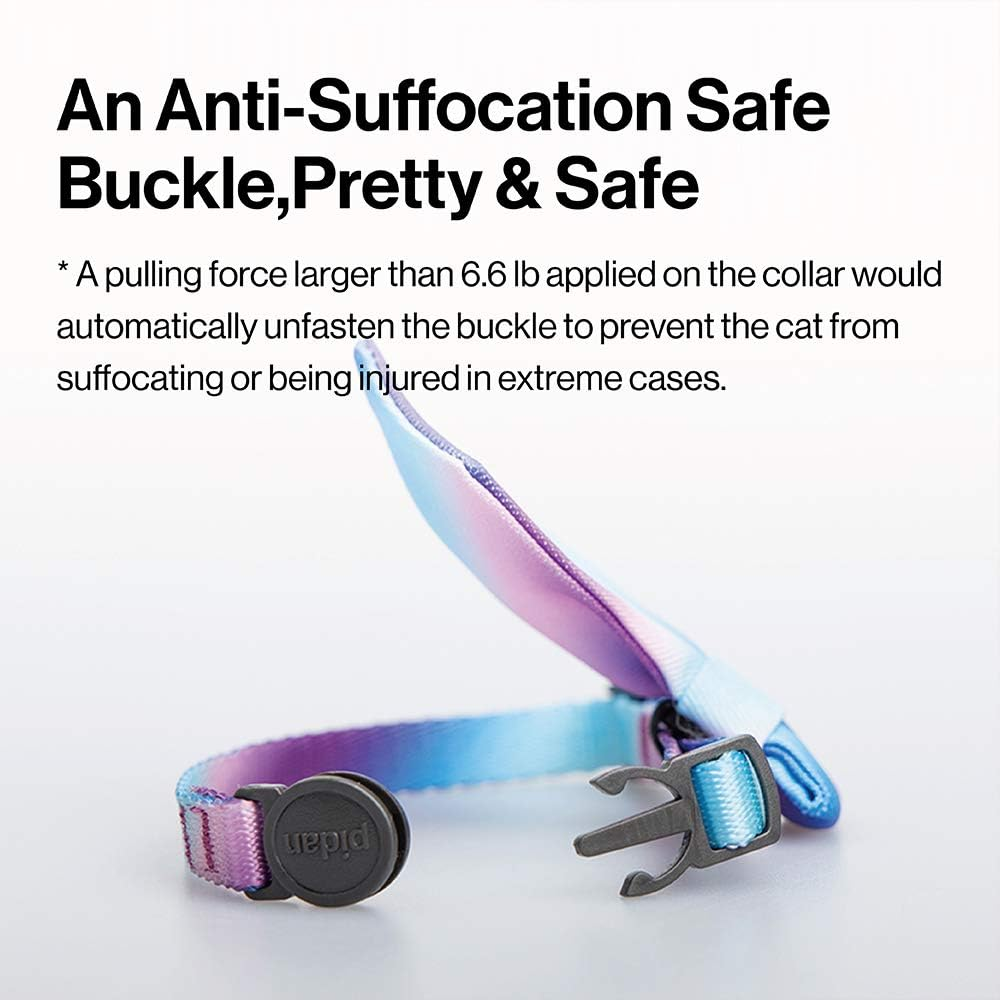 Pidan Cat Necktie Collar, Blue-British Style Tiger - Green-Fox In Woods image number 5