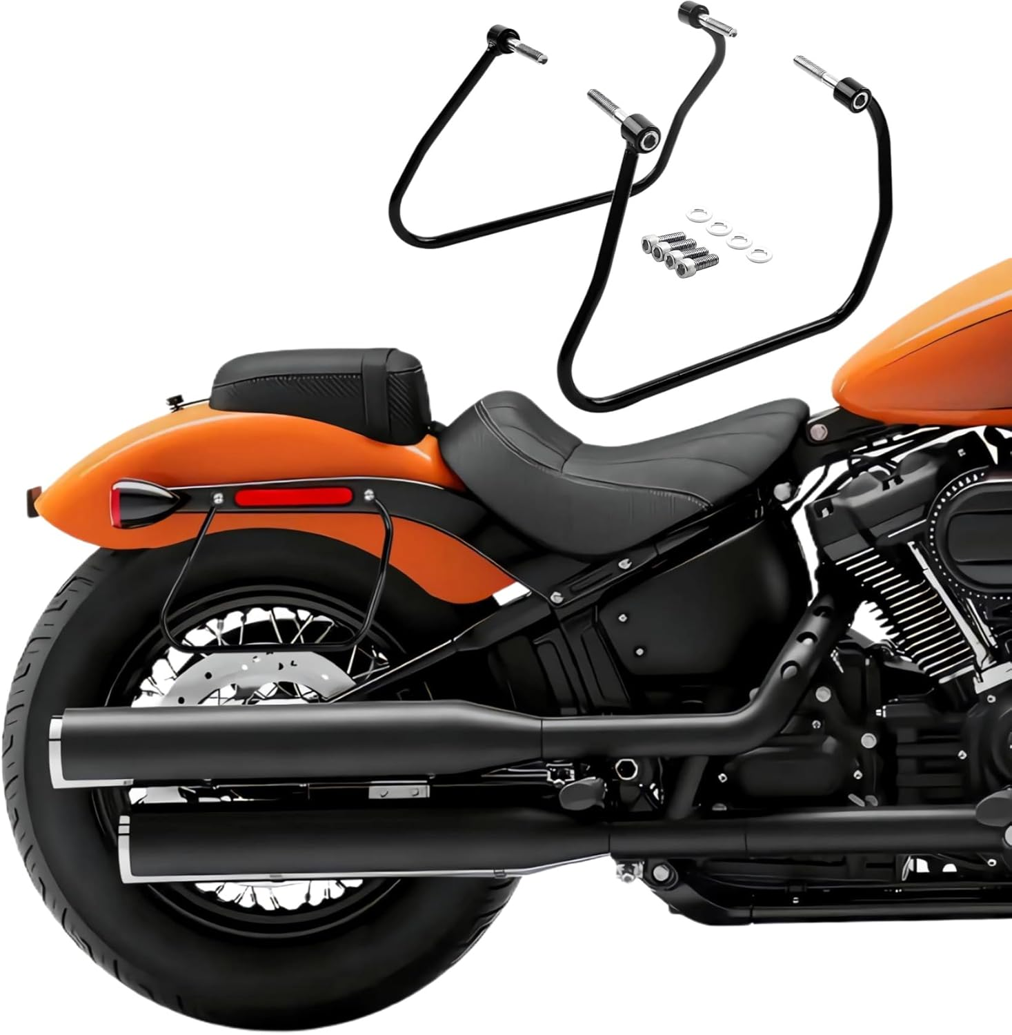 Black Saddlebag Supports Bracket Mount Kit Fit for Harley Softail Standard 2020-2025 /Slim 2018-2021 /Street Bob 2018-2025