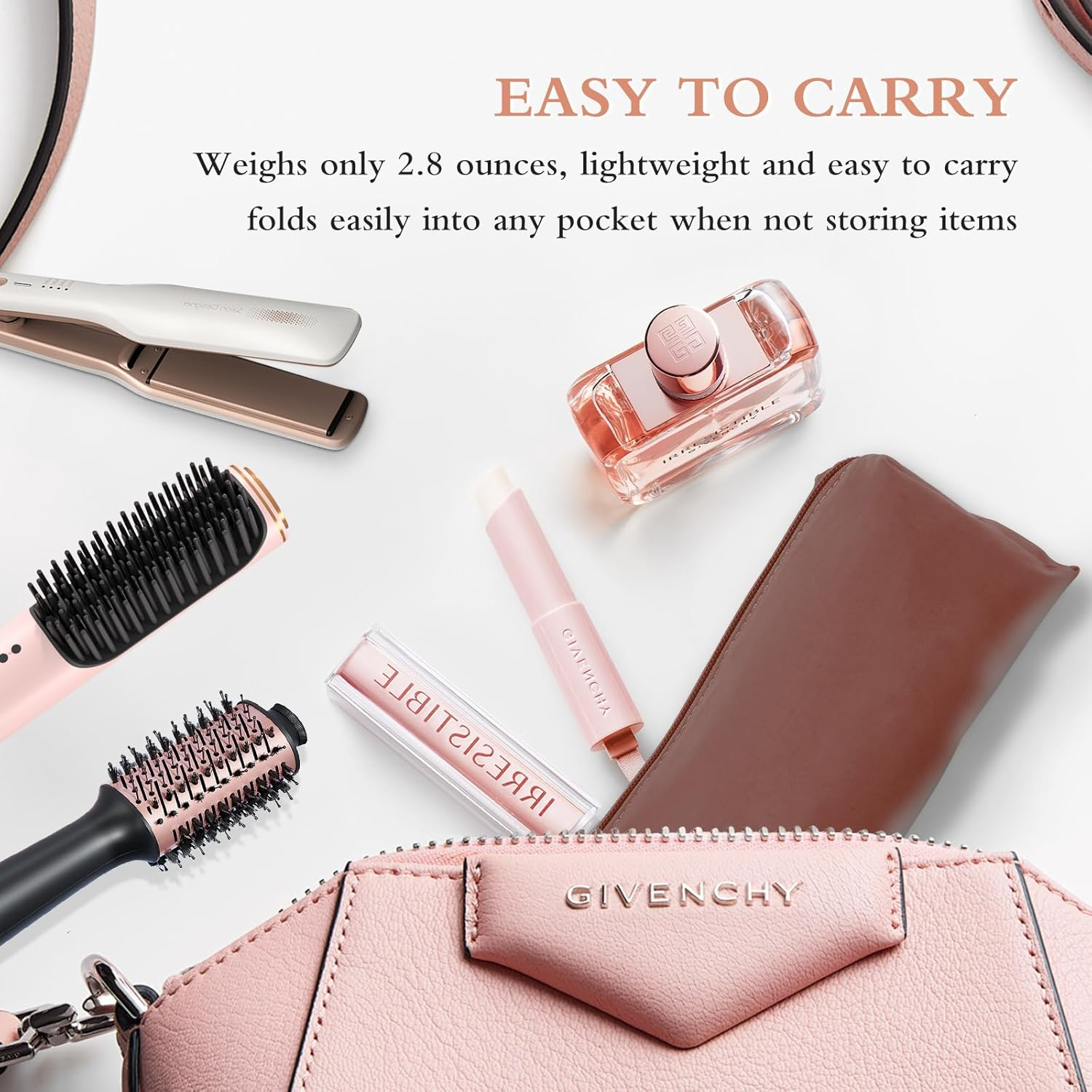 Suafrnut Hair Tools Travel Organizer Bag Portable Heat Resistant Storage Case Pouch for Curling Irons, Flat Irons, Hair Straightener, Hot Air Brush and Hair Styling Tools(17.7" X 3.2" X 3.2") image number 2