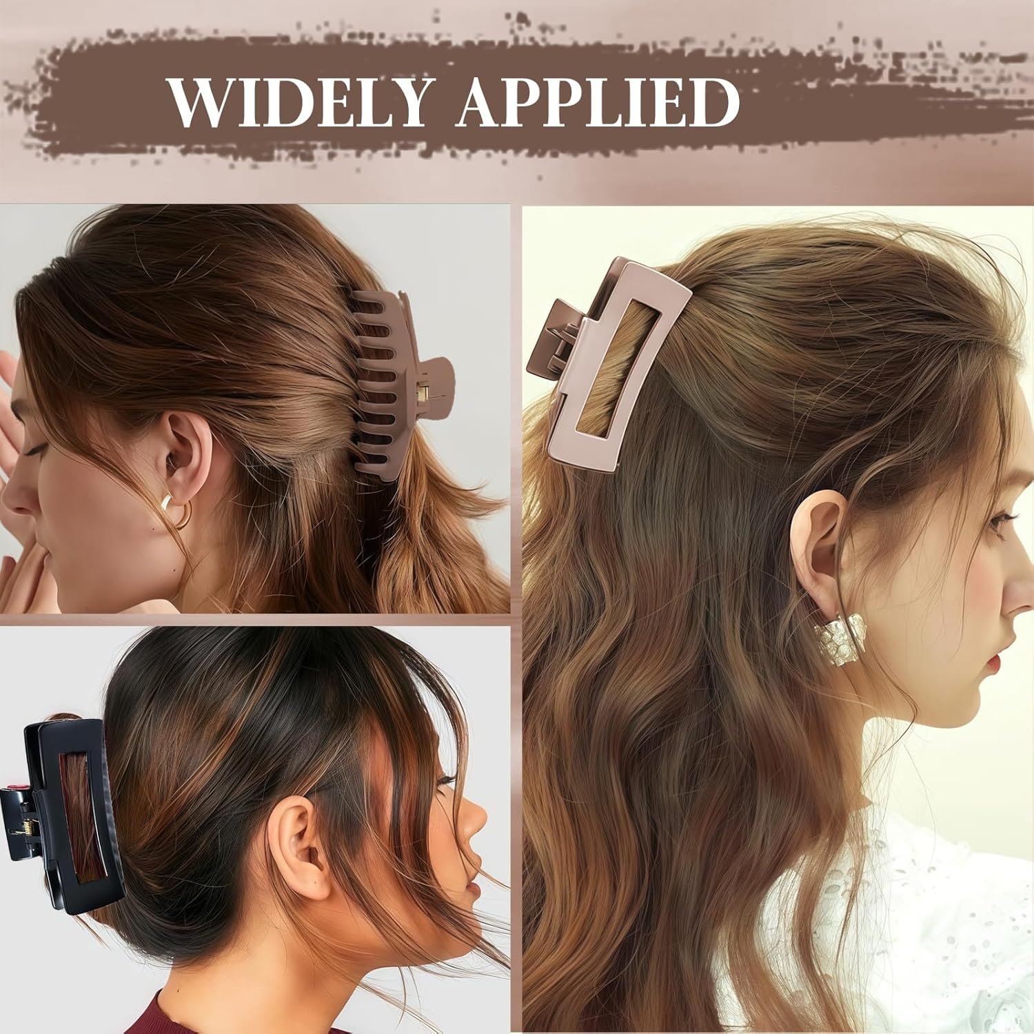 Vesavifaka 4 Pack Silicone Cloud Claw Clips, Soft & Flexible Cozy Claw Clips, Large Non-Slip Squishy Hairclips for Thin and Thick, Hair Accessories for Women & Girls image number 2