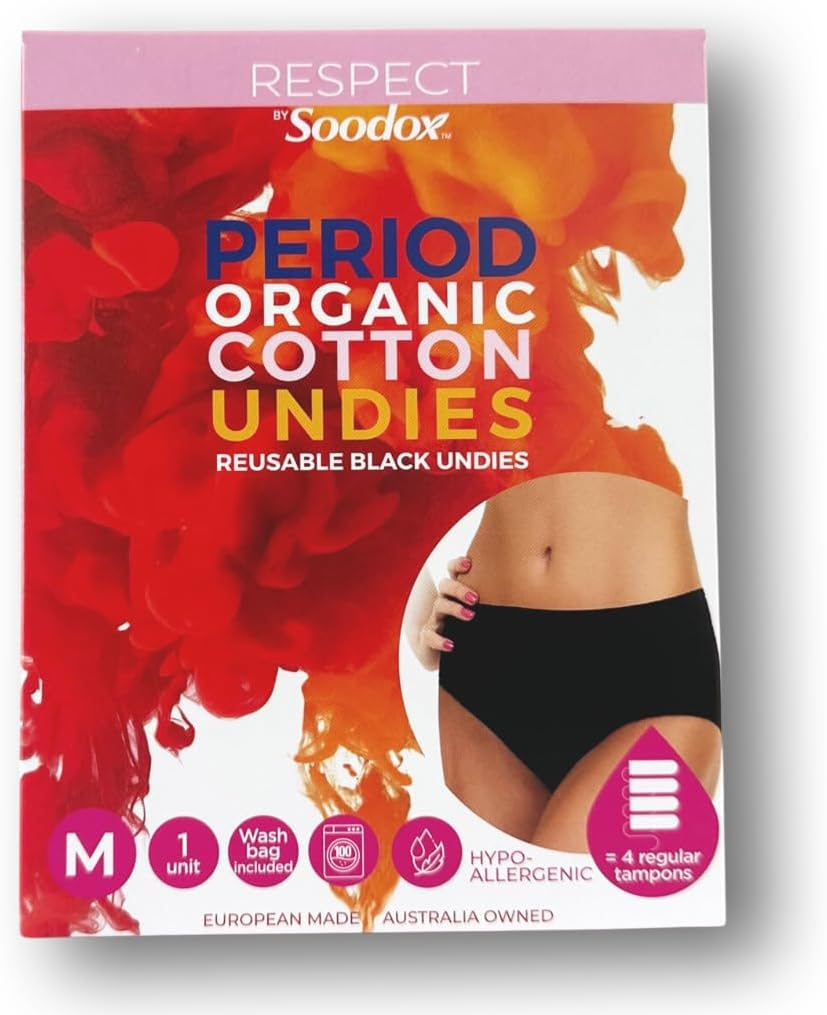 Soodox Respect Organic Cotton Period Undies | Reusable | Soft & Comfortable | up to 100 Washes | Washbag Included | High Absorbency (Medium) image number 6