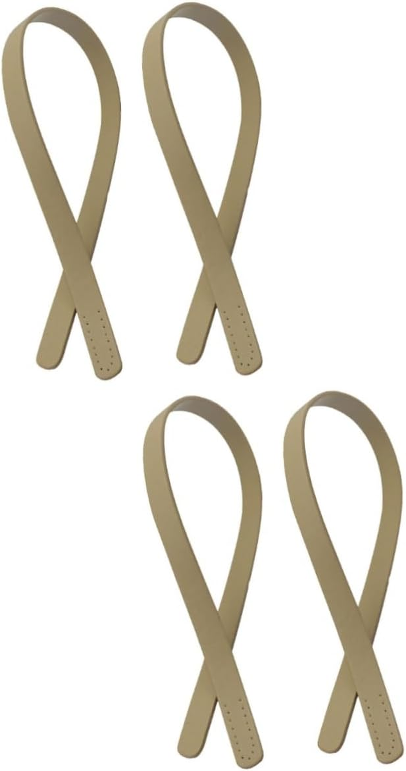 TEHAUX 4Pcs Pu Leather Bag Strap Replacement Handbag Belt for Women Ladies DIY Tote Bag Strap Porous Handstitch
