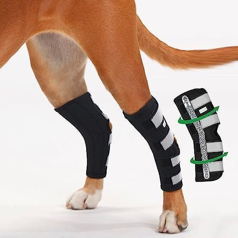 Back Leg Braces for Dogs with Dual Metal Strips and Reflective Straps. This Leg Support Is Designed for Issues like Luxating Patella and Serves as an ACL Support for Hind Legs. (Black, XS) image number 4
