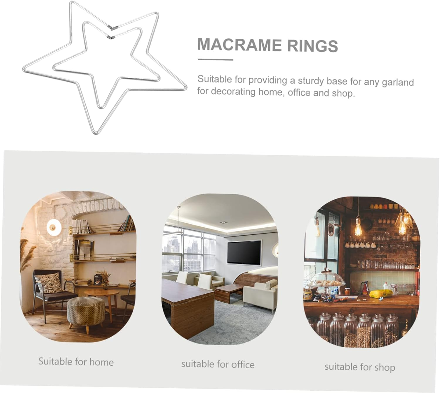 Luxshiny 8Pcs Metal Craft DIY Rings Dream Catcher Circles Wreath Making Frames for Home Decor Sturdy Macrame Rings for Unique Crafts for DIY Enthusiasts Decoration Projects image number 6