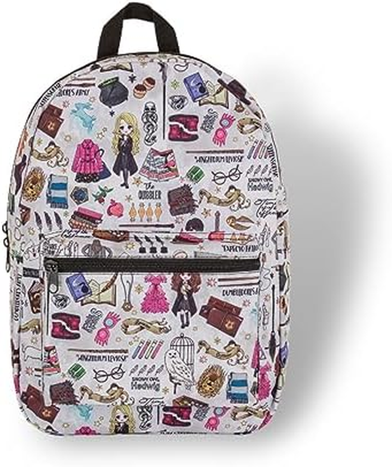 Harry Potter Sketch Backpack, Fits A4 with Internal Padded Laptop/Tablet Pouch, Multi Colour, One Size
