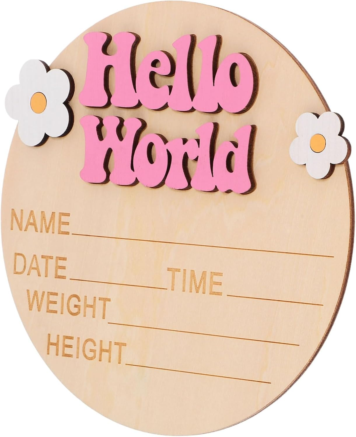 Growth Commemorative Card Name Sign Birth Announcement Sign for Newborn Party Nursery Decoration