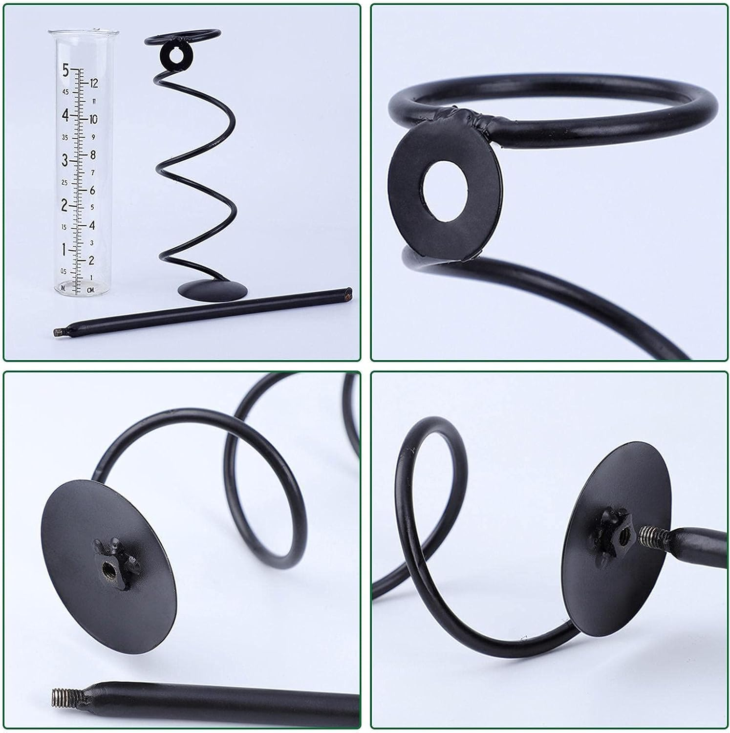 Rain Gauge,Glass Rain Guage Outdoor, Rain Water Meter Measuring Decor Rain Gauge Stake for Your Garden Deck Farm Lawn Landscape image number 1