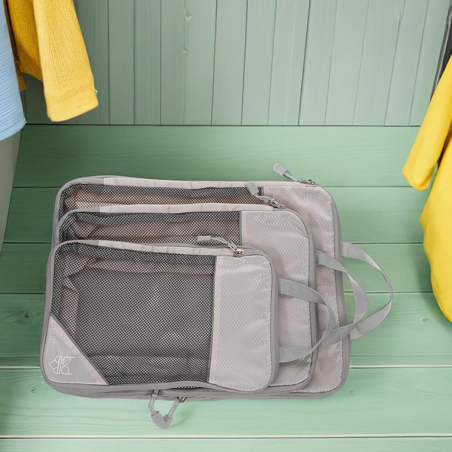 Outanaya 3PCS Expandable Compression Packing Cubes for Suitcases Space-Saving Travel Organizer Bags for Clothes Shoes Accessories Versatile Luggage Storage for Efficient Packing image number 3