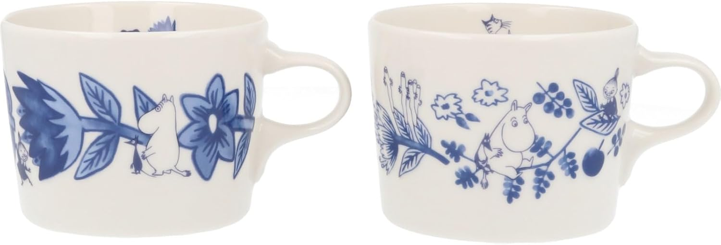 Yamakasyoten MM7001/2-13 Moomin Blue Flora Pair Mug Cup Approx. 9.2 Fl Oz (260 Ml) Pair Tableware Set, Scandinavian Miscellaneous Goods, Moomin Goods, Mother'S Day Gift, Made in Japan image number 3