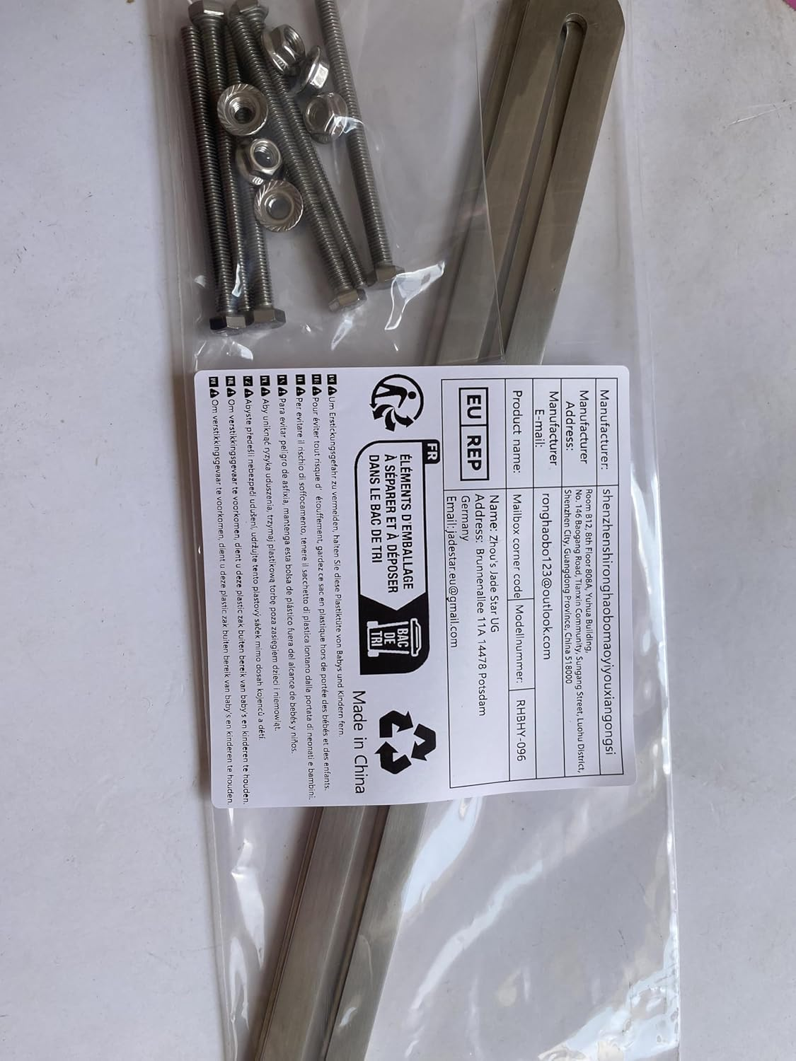 Mounting Set for Fence Post Box, Fence Attachment for Letterboxes in Anthracite Mounting (Silver, 215 Mm) image number 4