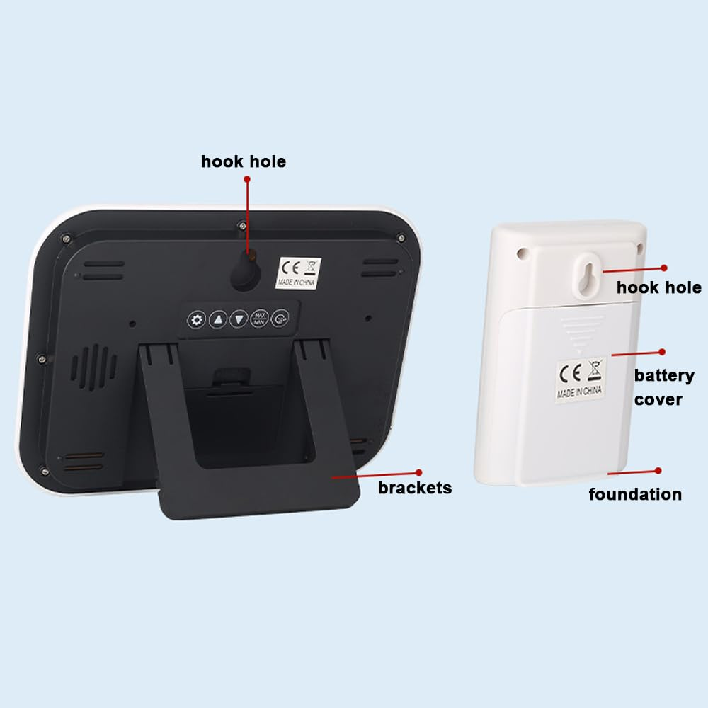 Multifunctional Home Office Weather Station Digital Display Clock 433Mhz Indoor Temperature Tester Hygrometer Forecast Table image number 4