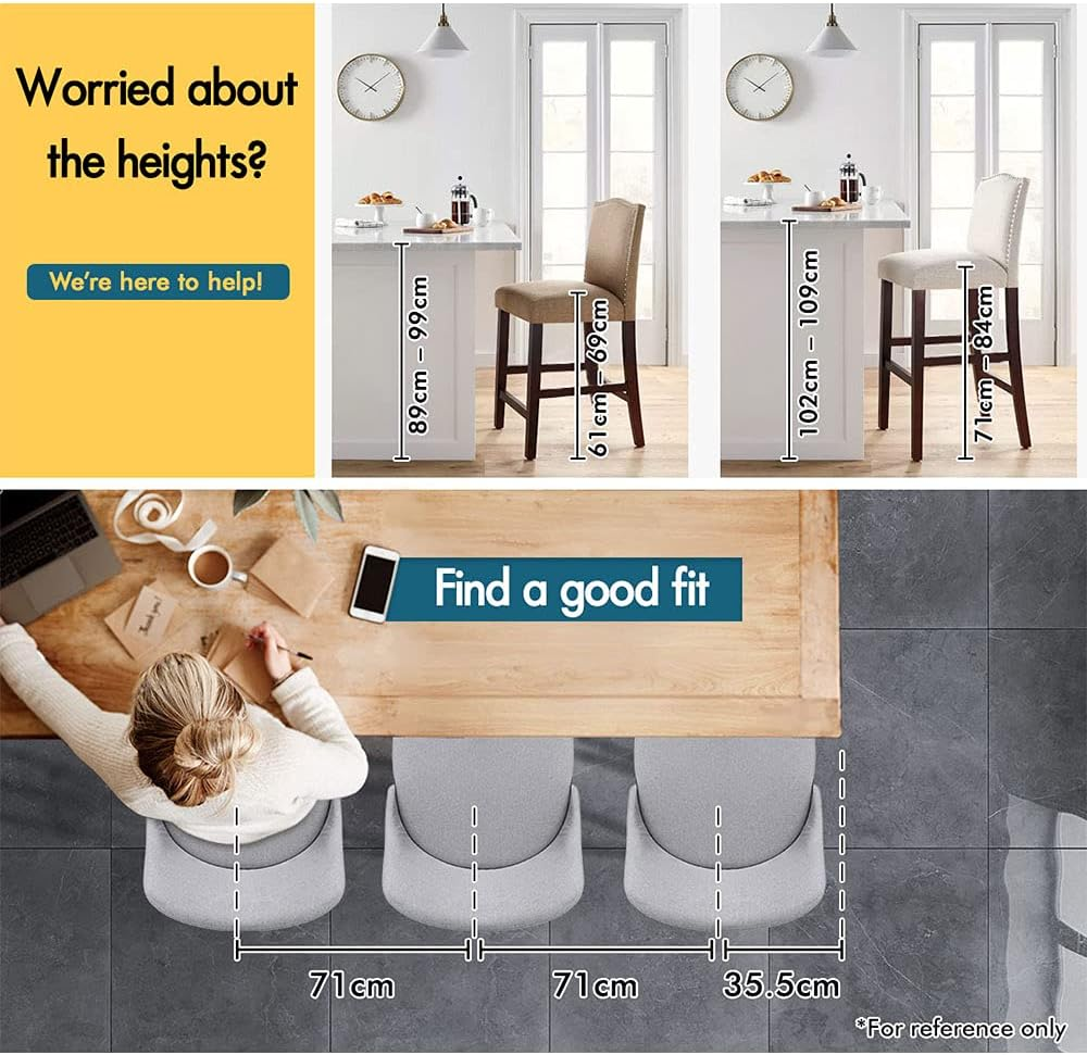 ALFORDSON Bar Stool 2Pcs Swivel Kitchen Stools Willa Adjustable Counter Barstools Black Dining Chair in 62-84Cm Seat Height with Antiskid Floor Protector for Home Bar Dining Room - Dylan-All Black image number 2