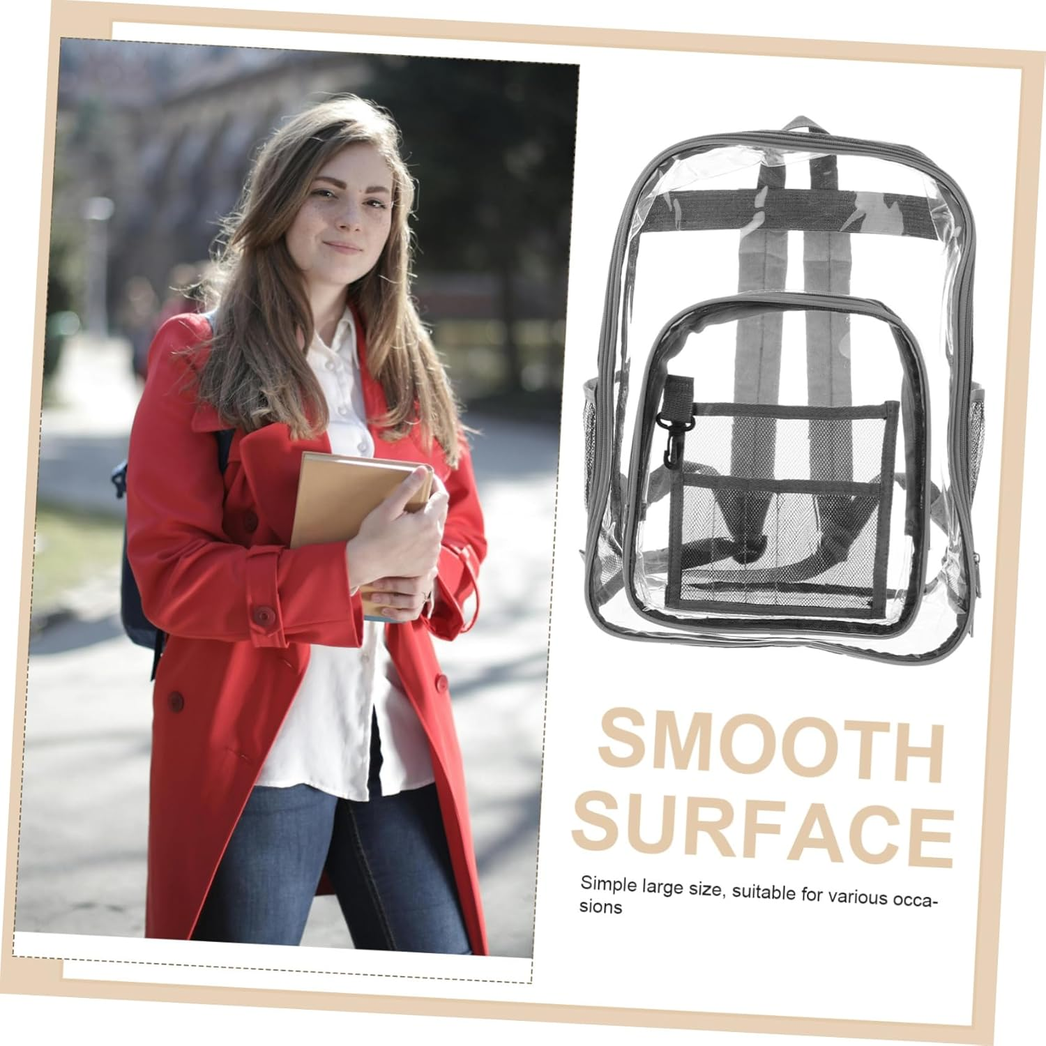DEARMAMY Backpack Lightweight Outdoor Storage and Stadium Use Adjustable Shoulder Belt image number 3