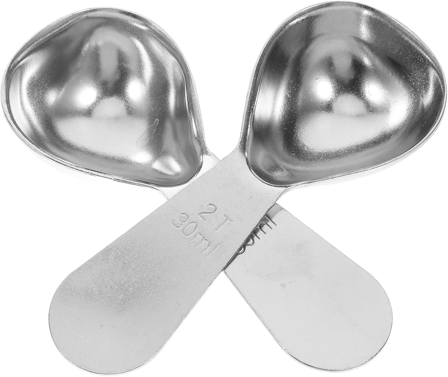 TOMETURE 2Pcs Stainless Steel Coffee Measuring Spoon 2T/30Ml Short Handle Coffee Scoop Tea Milk Powder Baking and Kitchen Use image number 1