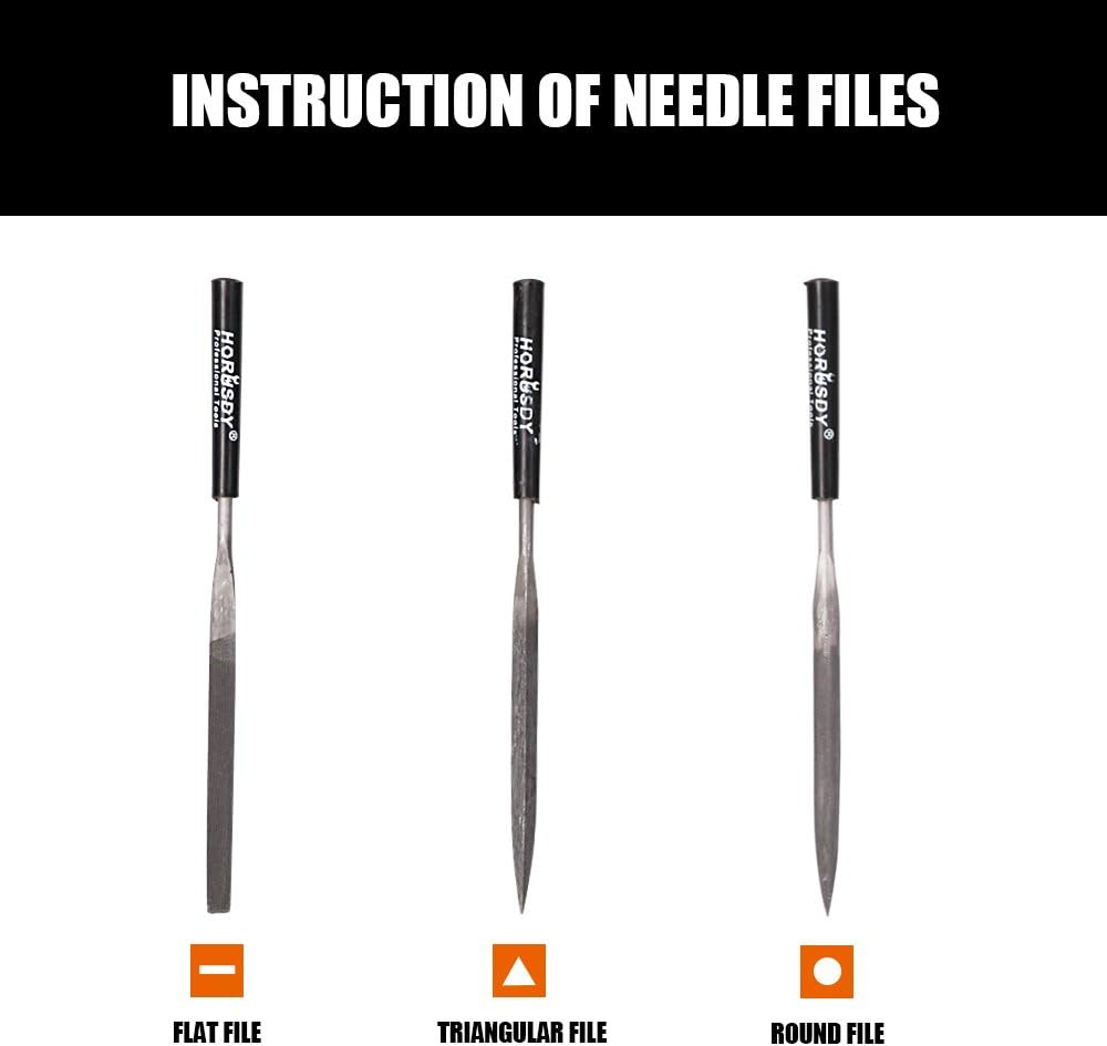 Horusdy 10-Piece Diamond Mini Needle File Set 160X4Mm 150 Grit for Metal Jeweller Wood Carving Craft image number 6