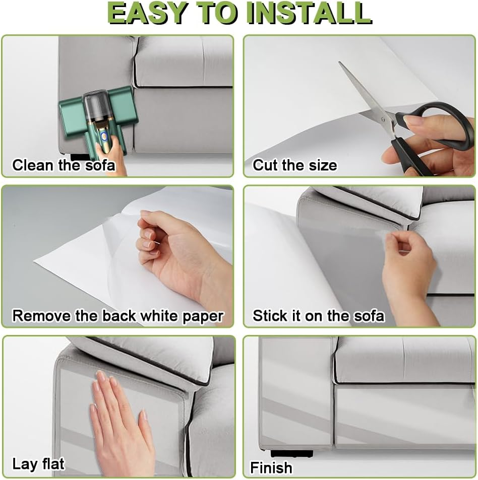 Sofa Transparent Scratch Protection Pad Furniture Protector Cat Scratching Film Cat Self-Adhesive Cat Scratch Protection Anti-Scratch Tape for Furniture Couch Sofa Wall image number 3