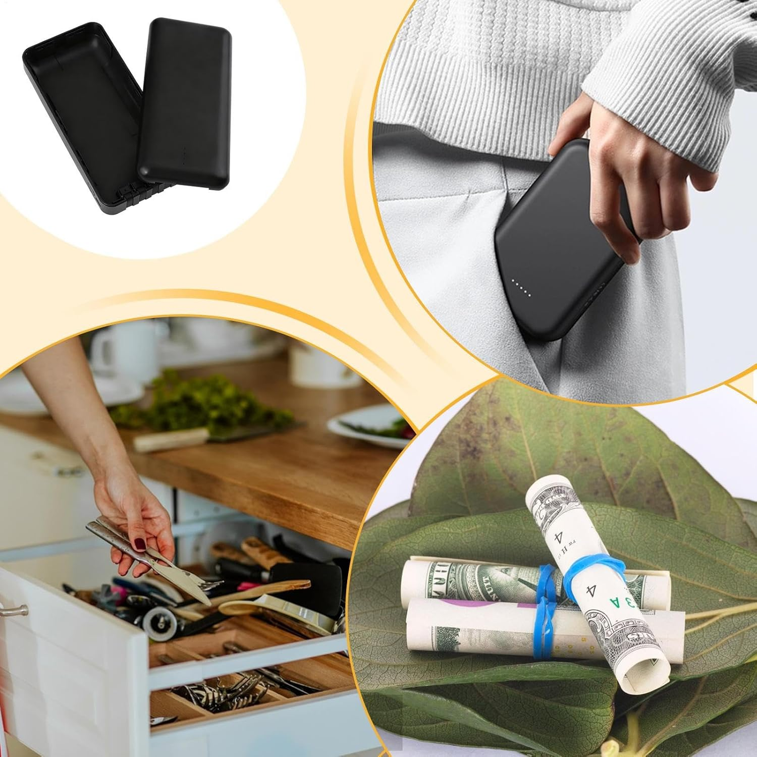 Secret Storage, Anti-Theft Storage Box | Travel Power Bank Design Money | Home, Travel Safe, Jewelry, Valuables, Cash, Airplane, Luggage, Wallet, Tote Bag, Backpack image number 1