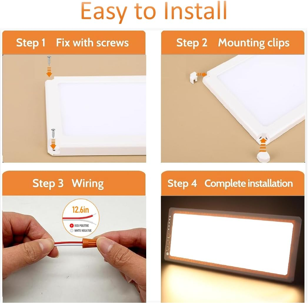 12V/24 RV Lights Interior,156Leds 15W 1500LM 3 Color Dimmable Super Bright LED Ceiling Dome Light Panel Light for Caravan Camper Travel Trailer Motorhome Sailboat Yacht image number 2