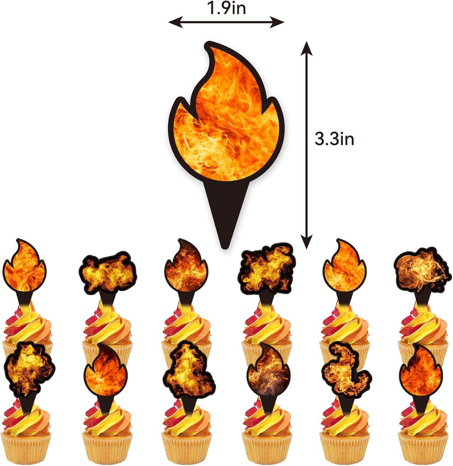 Fire Party Decorations Firefighter Birthday Party Supplies Includes Fire Happy Birthday Banner Cupcake Toppers Cake Topper Balloons for Firefighter Party Fire Truck Party Supplies image number 4