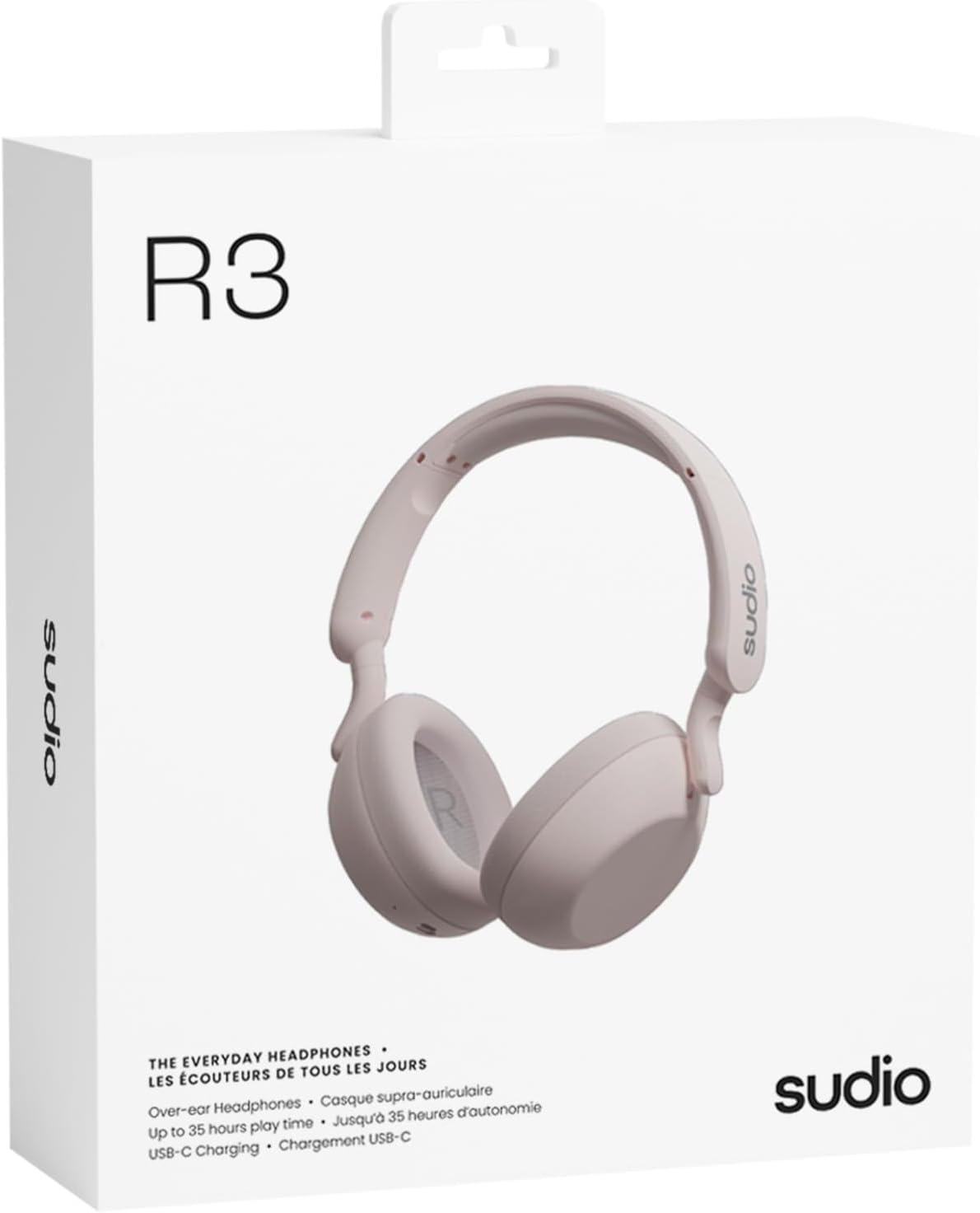 Sudio R3 Powder Pink - Over-Ear Headphones, up to 35 Hours Play Time, USB-C Charging, Built-In Microphone (1), Touch and Click Buttons, Bluetooth 5.4