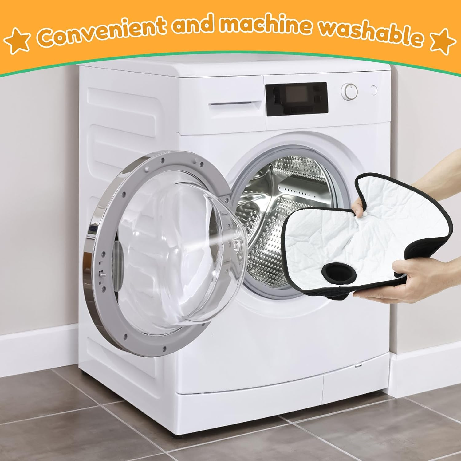 2 Pack Infant Car Seat Protector for Potty Training, Dry Waterproof Car Seat Liner Toilet Training, Reusable Piddle Pads Cover, 4 Layer Leakage Protection Vehicle Seat Liner for Chair (Black) - Light Grey image number 4