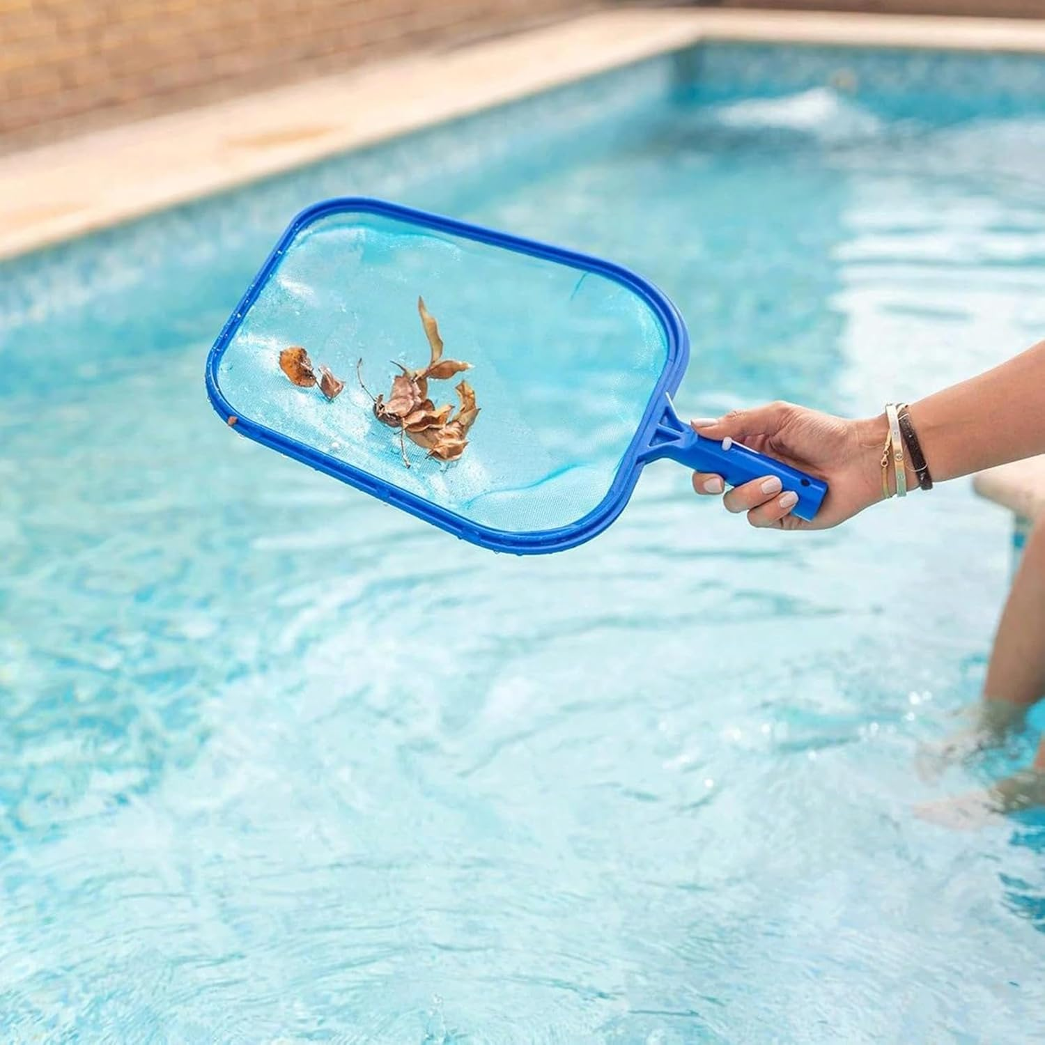 Pool Keshcer 2-Pack Hot Tub Fine Mesh Rake Net &ndash; Quick Clean Surface Debris for In-Ground/Above-Ground Pools &ndash; Leaves, Rubble & More!