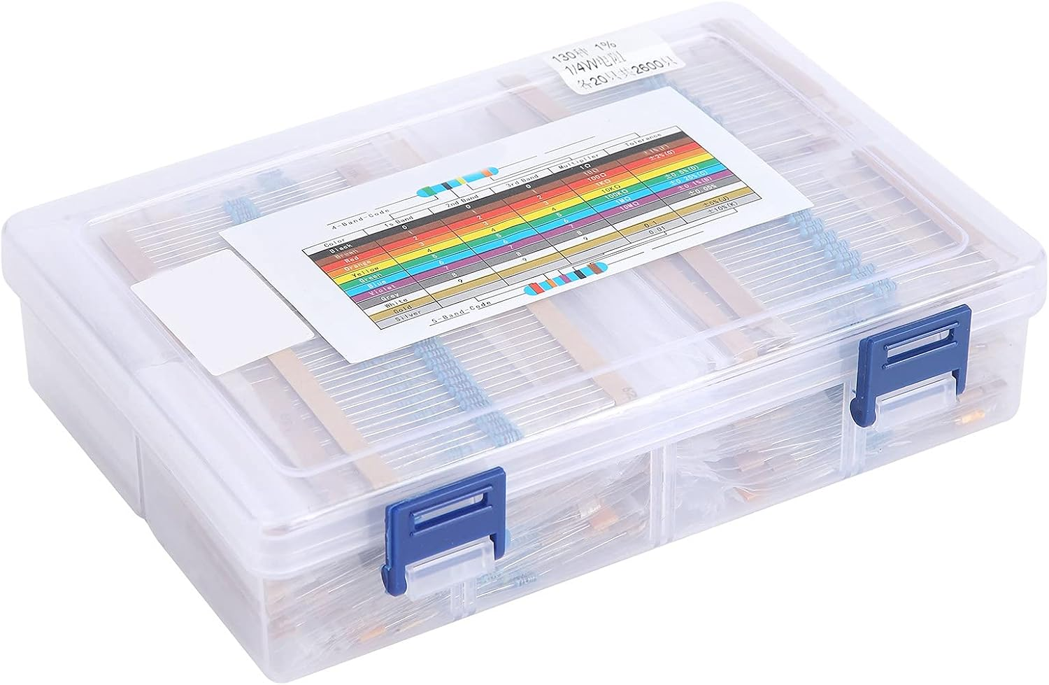 Resistor Assortment, 2600 Pcs Resistor Kit Assorted Resistors for DIY Projects Experiments for Electrical Experiment Projects image number 4