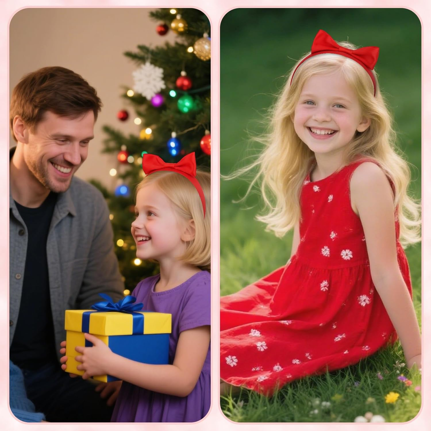 Srotmirw Women'S Elegant Headband, 1 Piece Red Butterflies Headband Girls for Women Girls image number 3