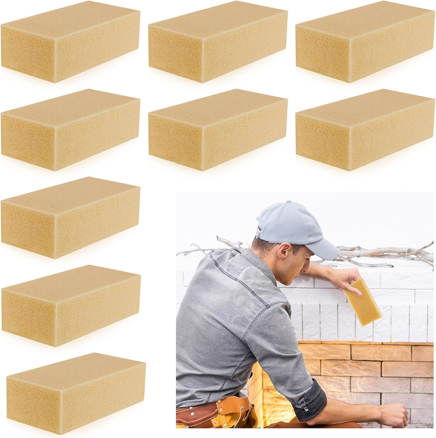 Tessco for You 9 Pcs Reusable Soot Eraser Sponge for Dry Cleaning - Effective Soot Remover for Pet Hair, Dust, and Dirt on Painted Walls, Books, and Car Interiors image number 5